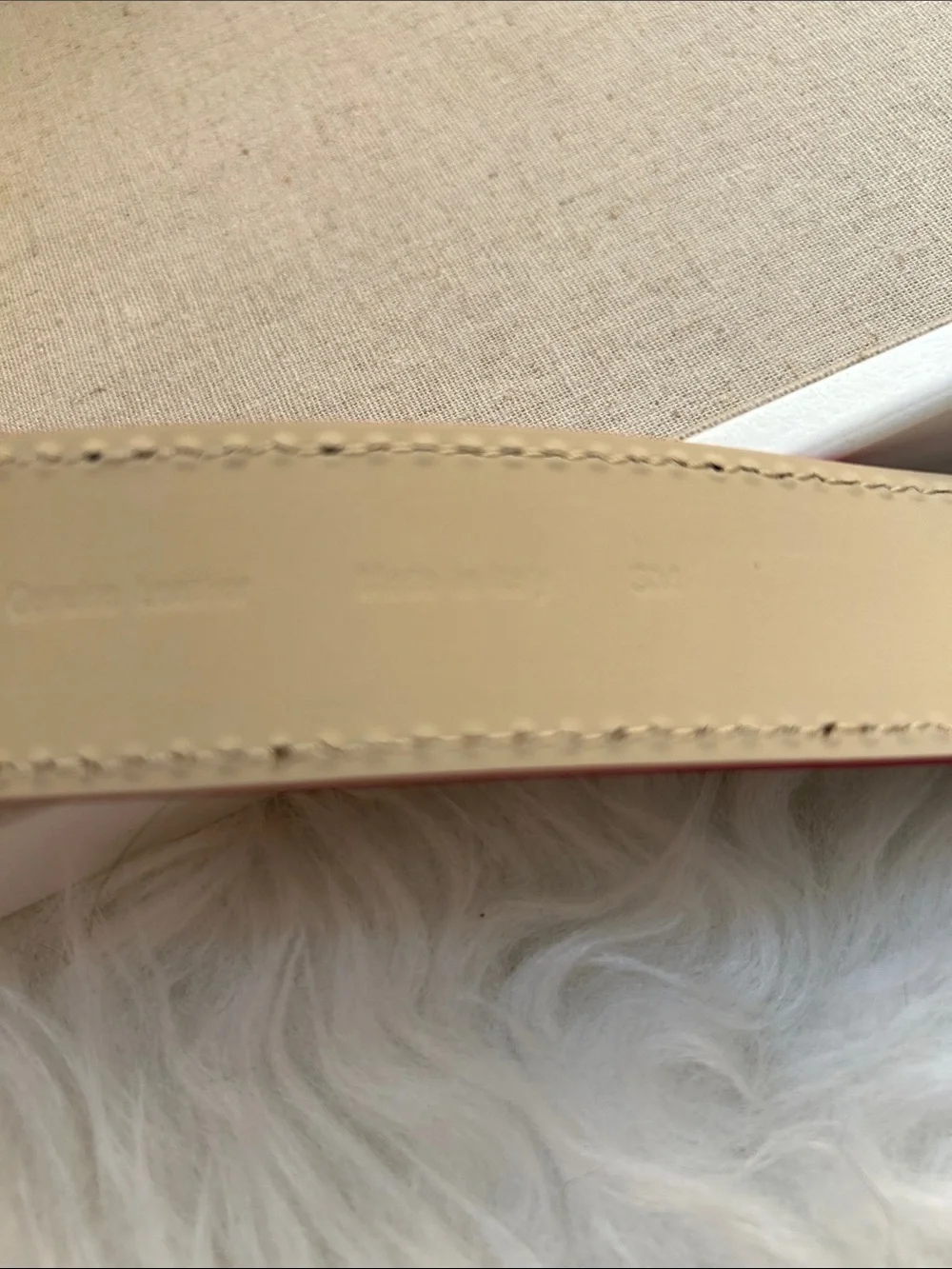 W by WORTH NEW YORK • Black Italian Leather Belt with Red Trim & Silver Hardware
